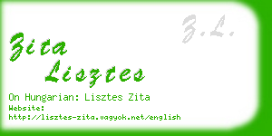 zita lisztes business card